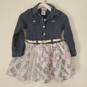Little lass chambray toddler girl dress size 24M